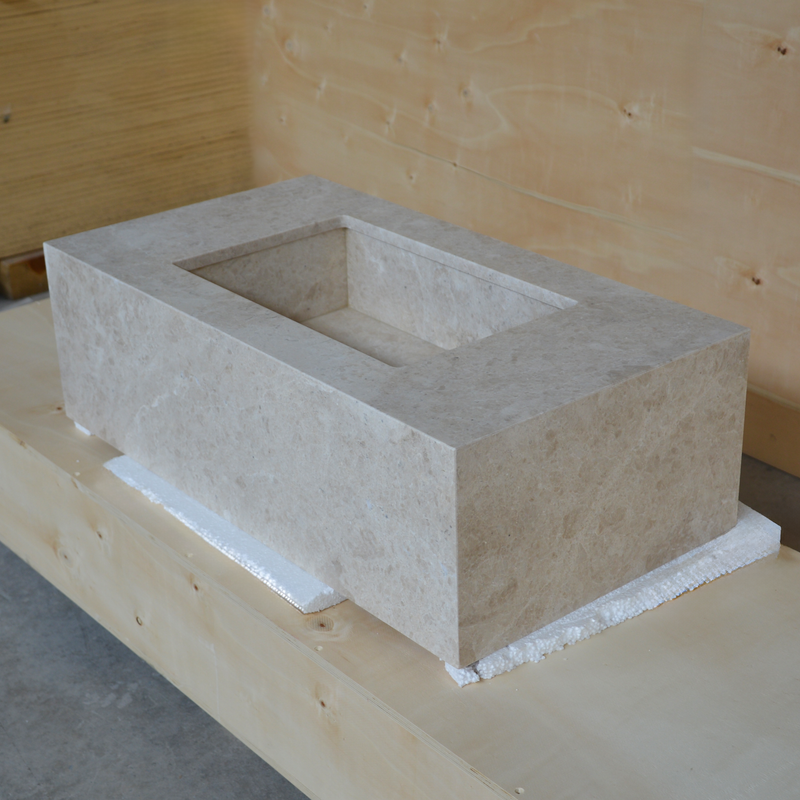 Hera Beige Handcrafted Natural Marble Vessel Sink For Bathroom And Kitchen Design