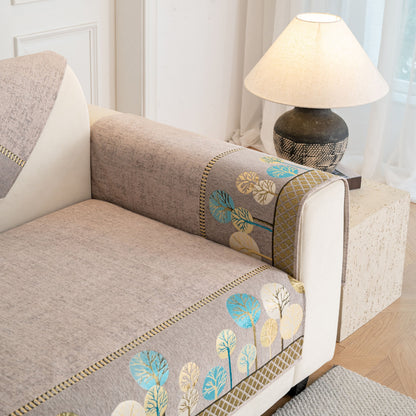 Sofa Cover for Couch, Non-Slip Sectional Couch Cover with Woven Tree Pattern