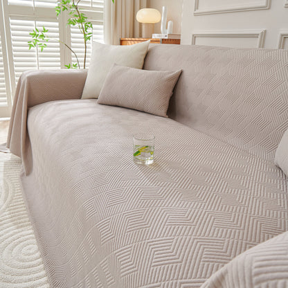 Cooling Scratch Proof Large Sofa Throw Cover, Geometric Texture Couch Protector