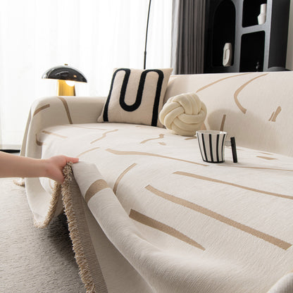 Modern Abstract Couch Cover Blanket, Decor Furniture Protector for Sectional Sofa