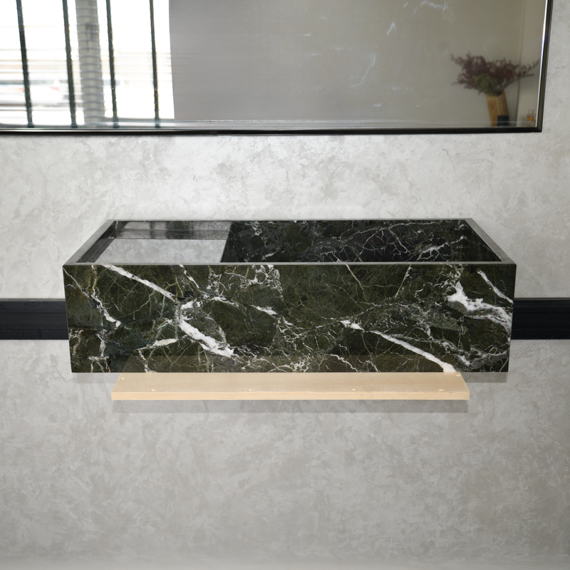 Teos Green Marble Handcrafted Luxury Vanity Bathroom Sink with Spa Inspired Design
