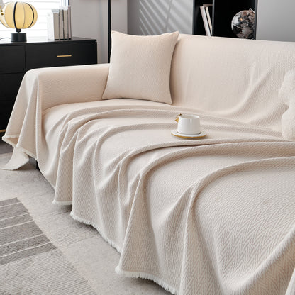 Waterproof Scratch Proof Herringbone Large Throw Blanket for Couch, Chenille Couch Cushion Covers for Pets