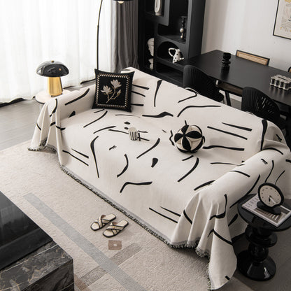 Modern Abstract Couch Cover Blanket, Decor Furniture Protector for Sectional Sofa