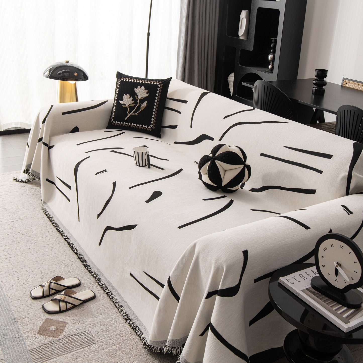 Modern Abstract Couch Cover Blanket, Decor Furniture Protector for Sectional Sofa
