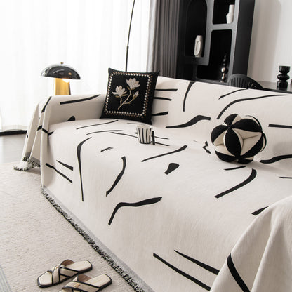 Modern Abstract Couch Cover Blanket, Decor Furniture Protector for Sectional Sofa