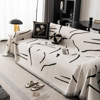Modern Abstract Couch Cover Blanket, Decor Furniture Protector for Sectional Sofa