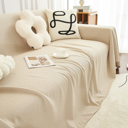 Teddy Throw Blanket and Stylish Slipcover for Couch, Waterproof Sofa Cover for Pets