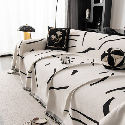 Modern Abstract Couch Cover Blanket, Decor Furniture Protector for Sectional Sofa