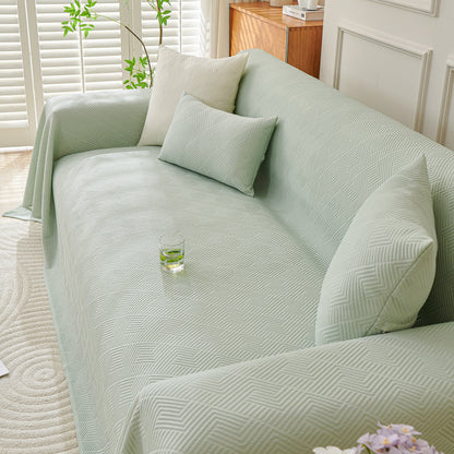 Cooling Scratch Proof Large Sofa Throw Cover, Geometric Texture Couch Protector