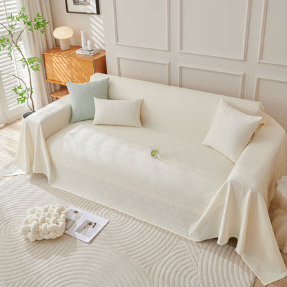 Cooling Scratch Proof Large Sofa Throw Cover, Geometric Texture Couch Protector