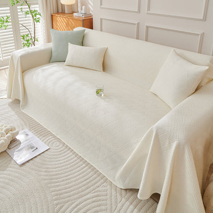 Cooling Scratch Proof Large Sofa Throw Cover, Geometric Texture Couch Protector