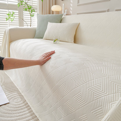Cooling Scratch Proof Large Sofa Throw Cover, Geometric Texture Couch Protector