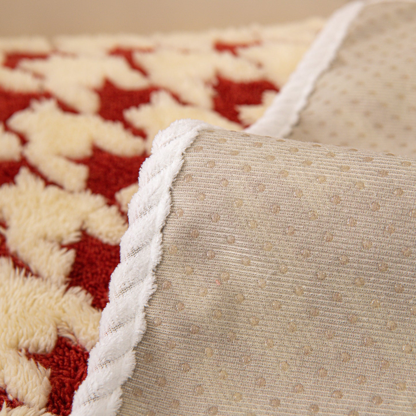Winter Thickened Sherpa Fleece Houndstooth Sofa Cushion, Non-slip Sofa Cover with Plush