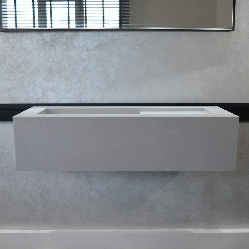 Talia Grey Quartz Handcrafted Kitchen and Bathroom Sink Contemporary Modern Design