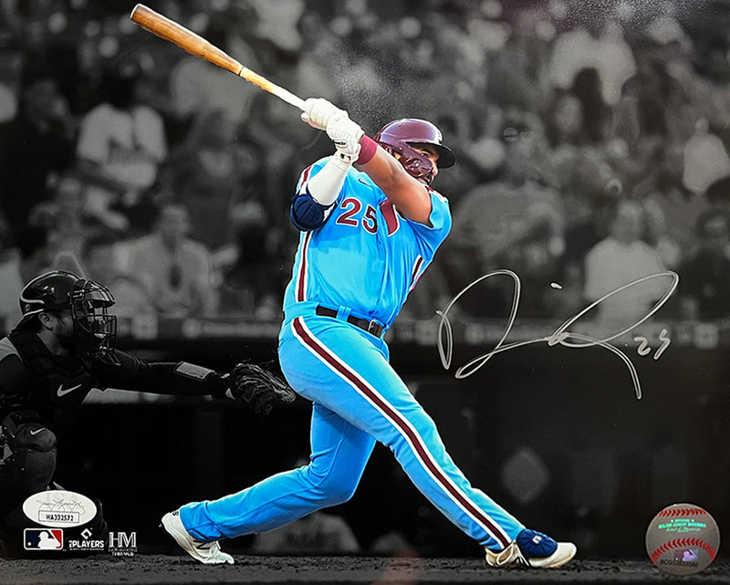 Darick Hall First Home Run Philadelphia Phillies Autographed Baseball Photo