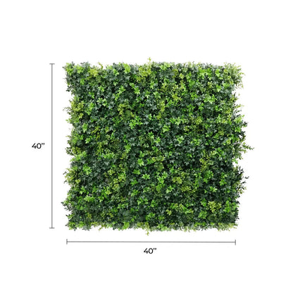 Mixed Green Ultra Dense Boxwood Artificial Vertical Garden Green Wall Panel 40×40in 11 SQ FT – NFPA701 Fire Rated – Metal Backed – UV Resistant – Commercial Grade