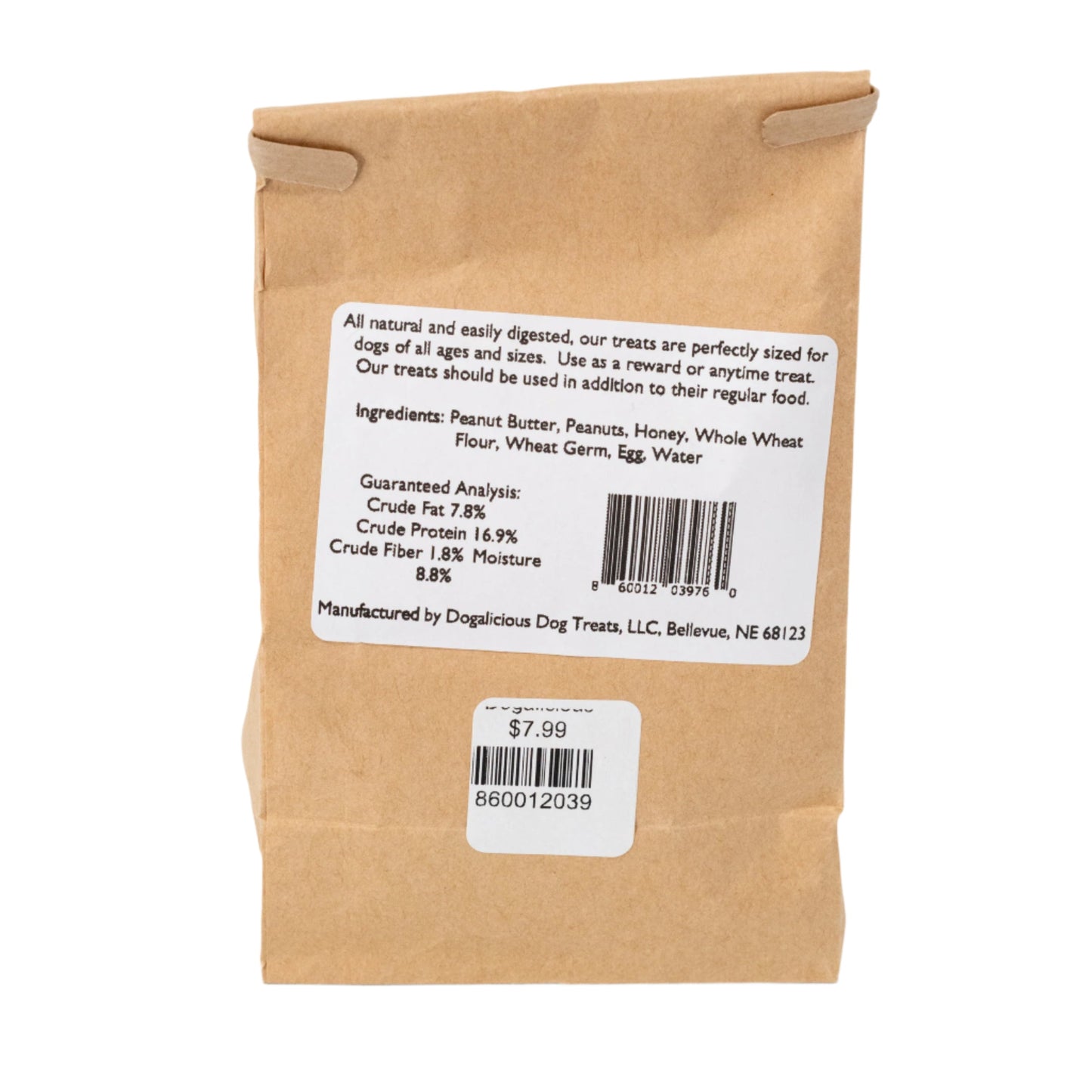 Peanut Butter & Honey Training Dog Treats | Approximately 1 Cup | Dogalicious