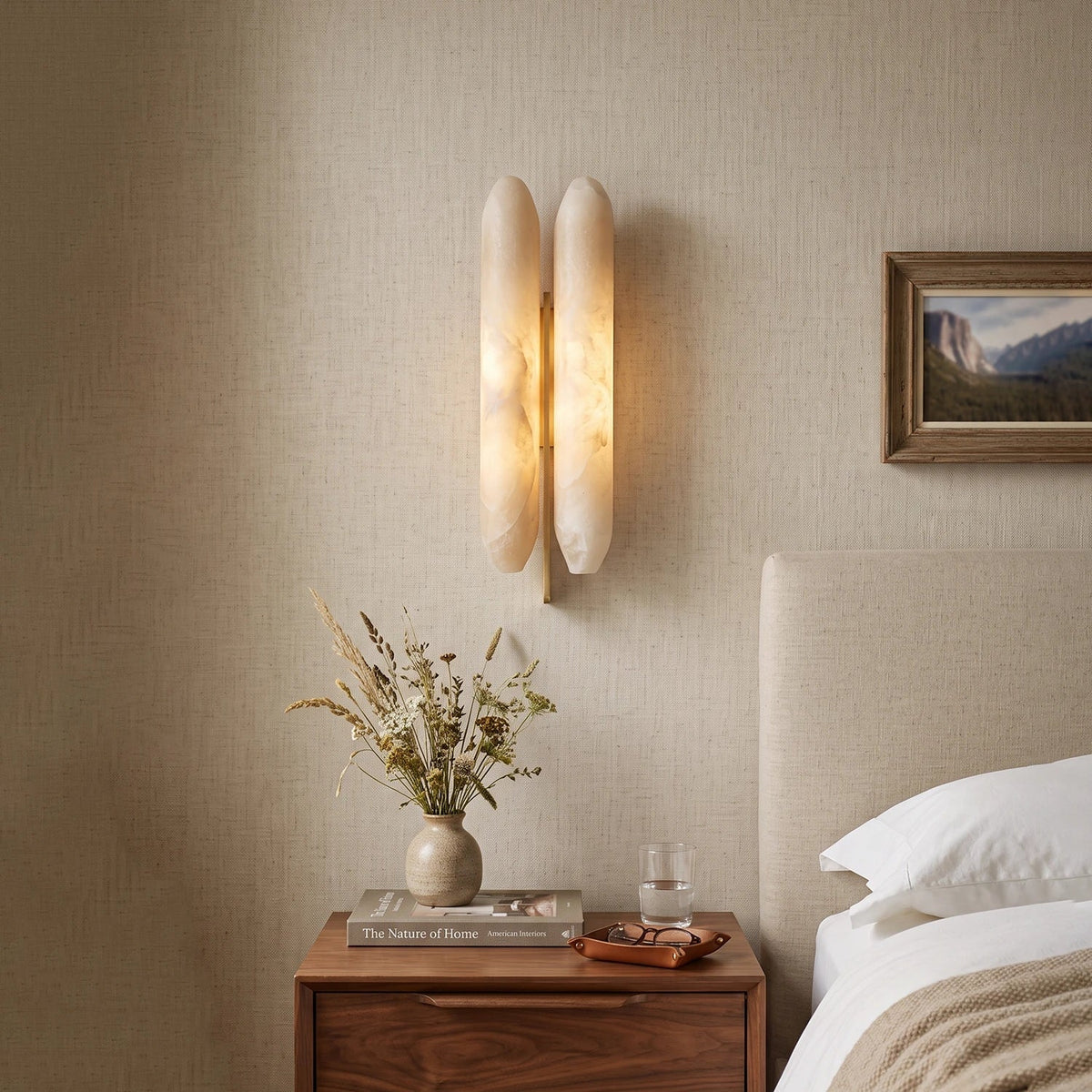 Husk Alabaster Wall Sconce
