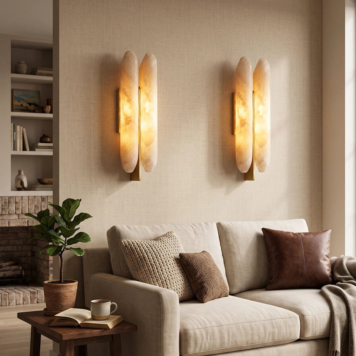Husk Alabaster Wall Sconce