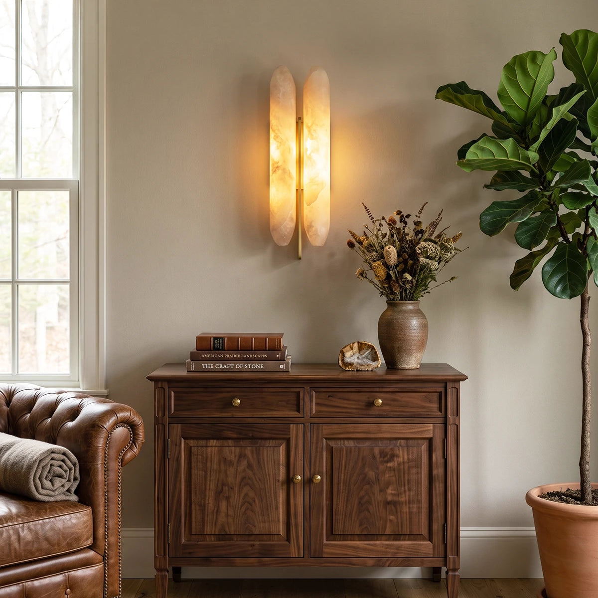 Husk Alabaster Wall Sconce