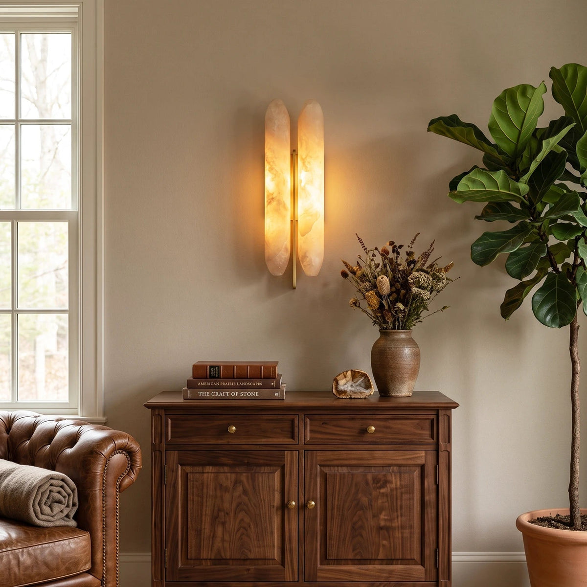 Husk Alabaster Wall Sconce