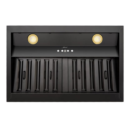 30" Range Hood Insert, Stainless Steel Kitchen Vent Hood with Dimmable LED Lights, 600CFM - NX-E90-30-MB
