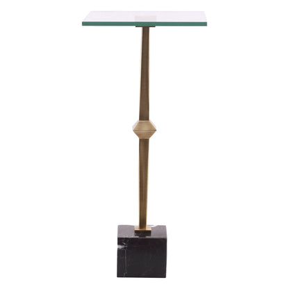 11" Square Side Table with Marble Base