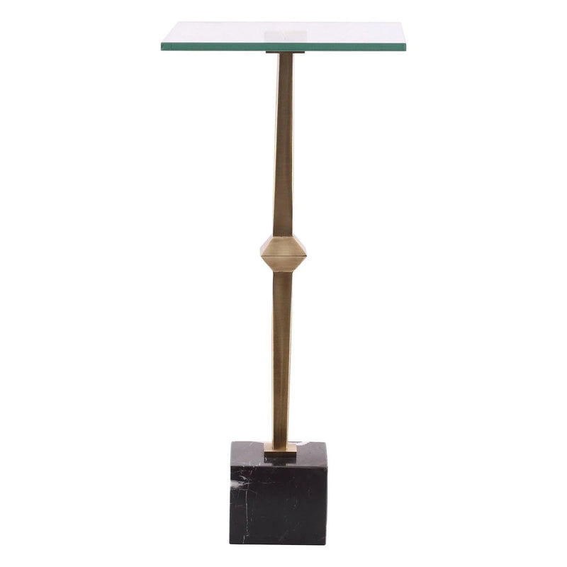 11" Square Side Table with Marble Base