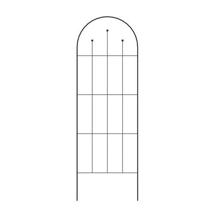 Outdoor 80-inch Tall Garden Trellis in Black Powder Coated Steel Finish