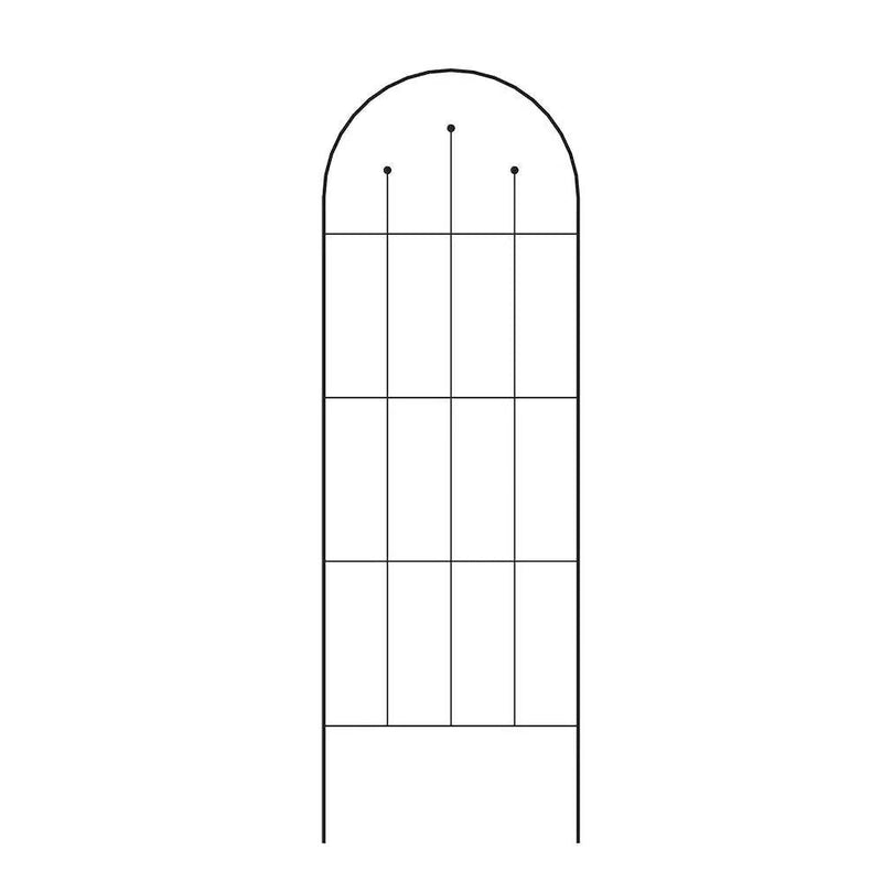 Outdoor 80-inch Tall Garden Trellis in Black Powder Coated Steel Finish