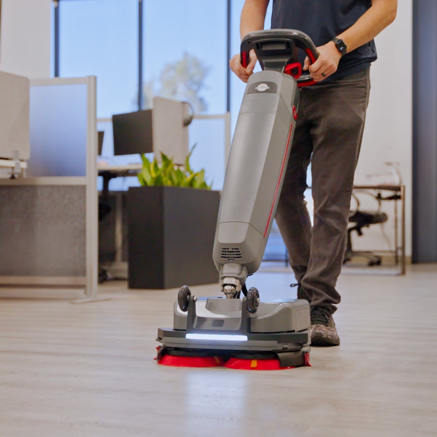 Electric Floor Scrubber Cleaner with 16” Power Mop Brushes Cordless Battery Powered