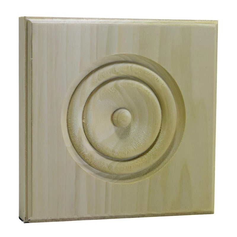 EWAP90 Rosette Casing Corner Block 1 inch x 5-1/2 inch Square Unfinished
