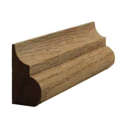 EWBC26 Nose and Cove 1-7/16" Tall x 3/4" Base Cap Moulding. Unfinished