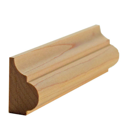 EWBC27 Nose and Cove 1-1/4" Tall x 3/4" Base Cap Moulding. Unfinished