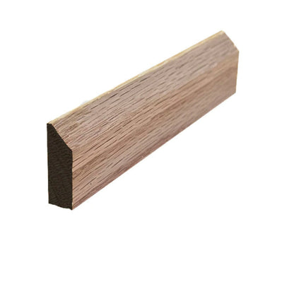EWBS21 Baseboard Shoe 1-1/8" Tall x 3/8" Beveled Edge. Unfinished