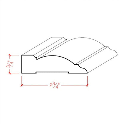EWCA32 Transitional Casing Trim 2-3/4" wide x 3/4" Unfinished
