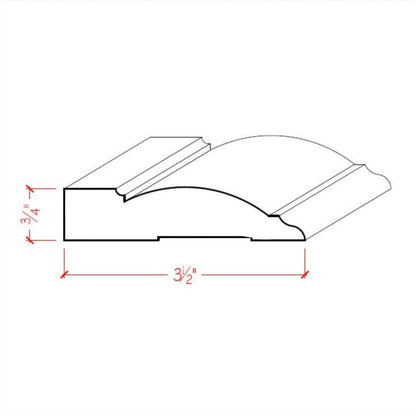 EWCA33 Transitional Casing Trim 3-1/2" wide x 3/4" Unfinished