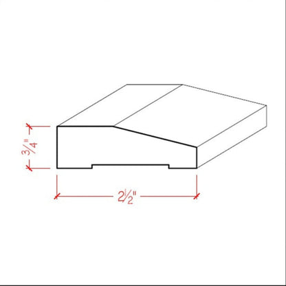 EWCA41 Beveled Modern Casing 2-1/2" wide x 3/4" Contemporary Unfinished Trim