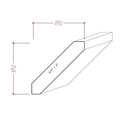 EWCR38 Crown 3/4" x 4" Unfinished 2-3/4" High x 2-3/4" Deep