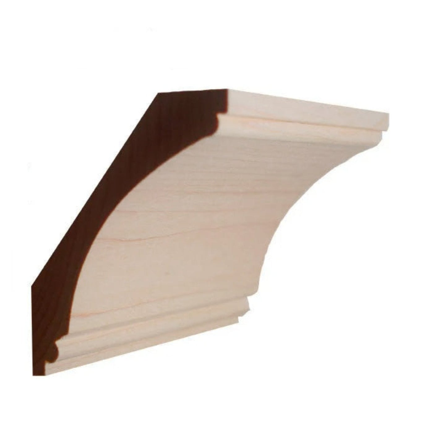 EWCR43 Cove Crown 7/8" x 4-1/4" Unfinished 3-1/4" High x 2-3/4" Deep