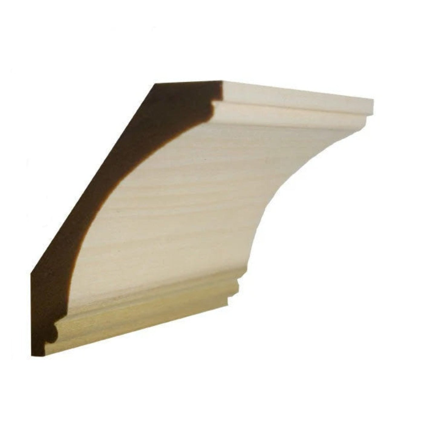 EWCR43 Cove Crown 7/8" x 4-1/4" Unfinished 3-1/4" High x 2-3/4" Deep