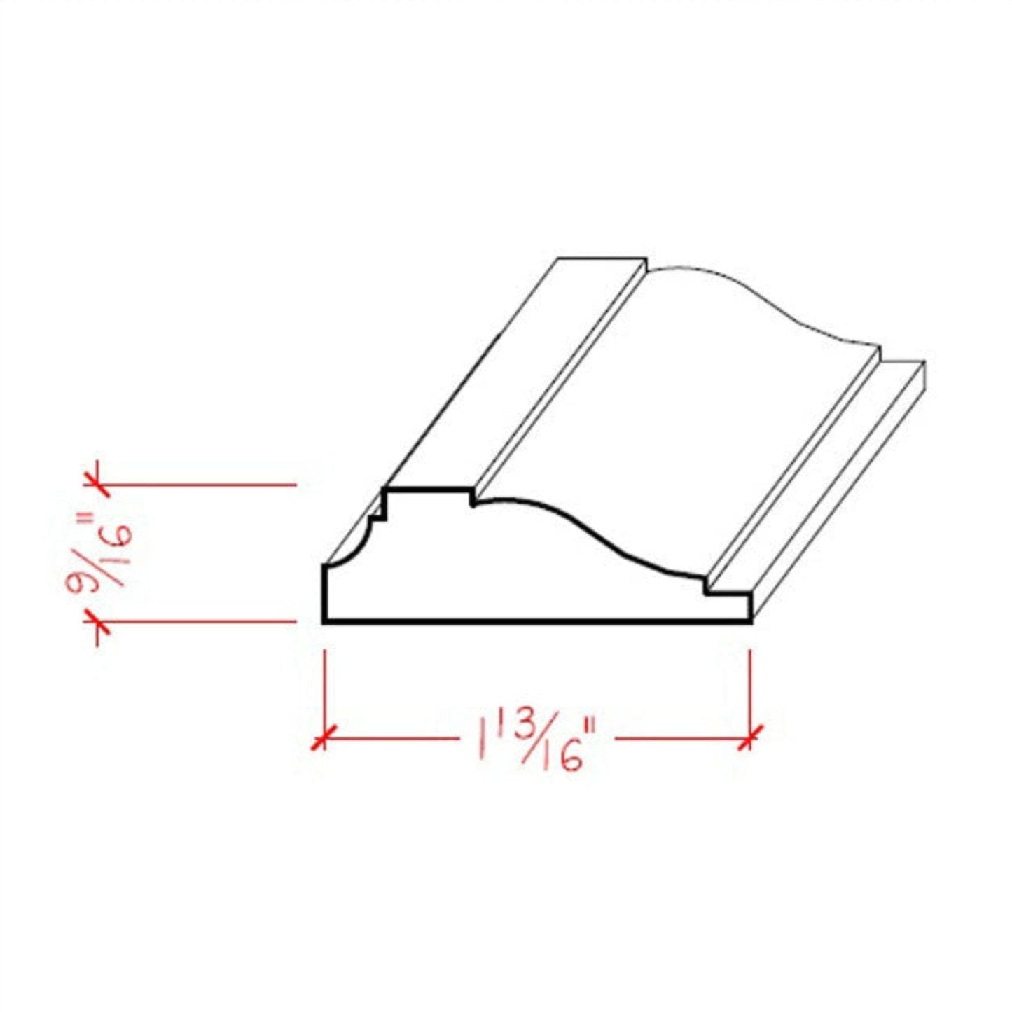 EWPM16 Panel Molding 1-13/16" wide x 9/16" Trim. Unfinished
