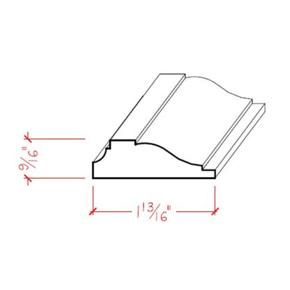 EWPM16 Panel Molding 1-13/16" wide x 9/16" Trim. Unfinished
