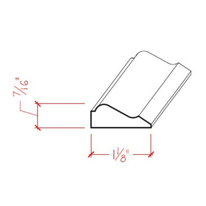 EWPM38 Colonial Panel Molding 1-1/8" wide x 7/16" Trim. Unfinished
