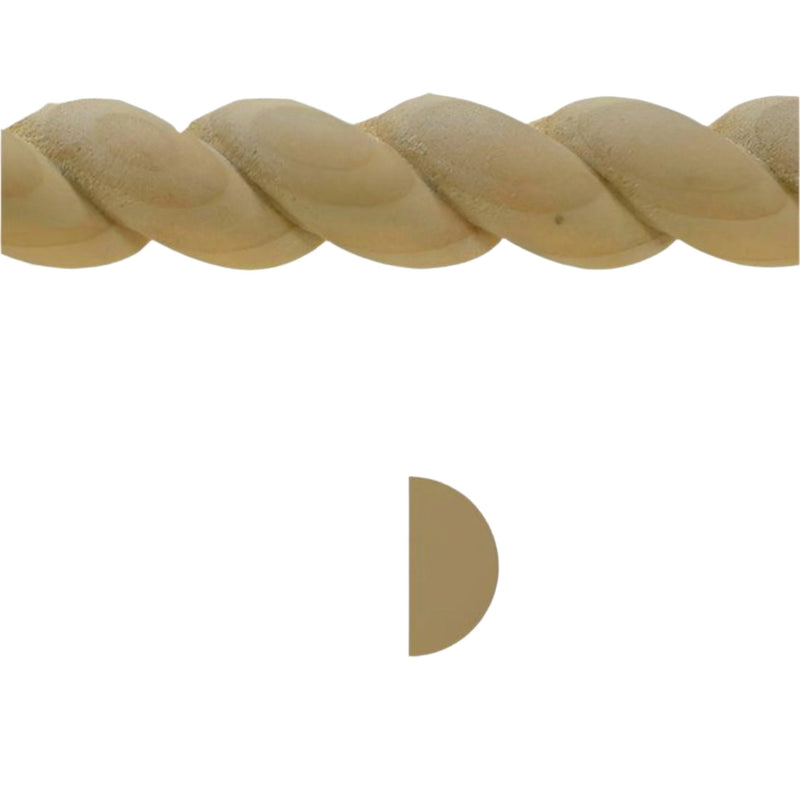 EWRM12 Rope Moulding 3/4" High x 3/8" Trim. Unfinished