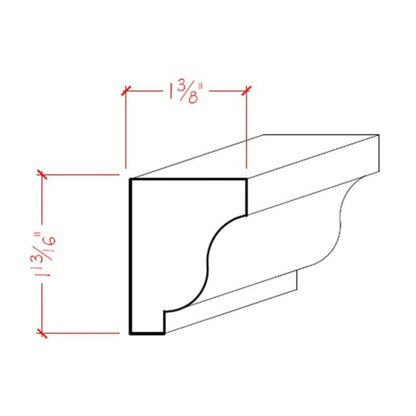 EWSC15 Solid Crown 1-3/4" High x 1-3/8" Deep Moulding. Unfinished