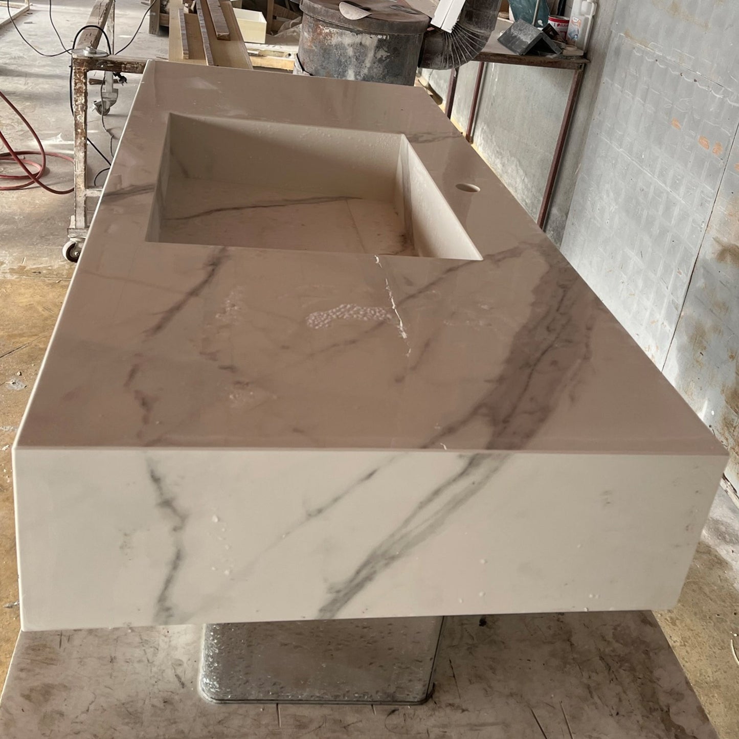 HANDCRAFTED EXTRA STATUARIO HIGH ENGINEERED PORCELAIN SINK (ES-059)