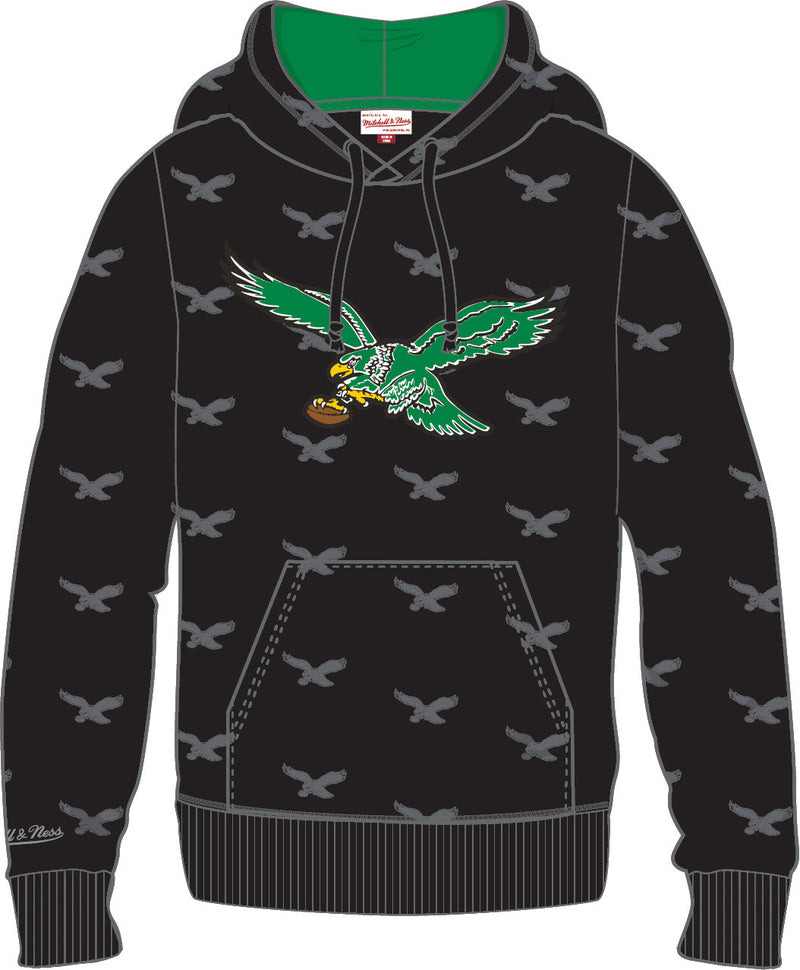 Philadelphia Eagles Mitchell & Ness All Over Print Fleece Hoodie