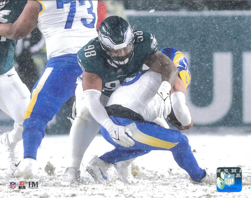 Jalen Carter Snow Bowl Sack Philadelphia Eagles 8" x 10" Football Photo