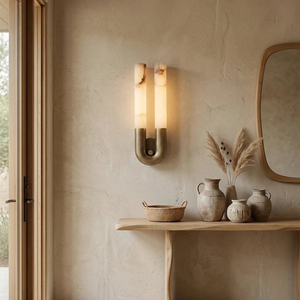 U-Shape Alabaster Arch Wall Sconce